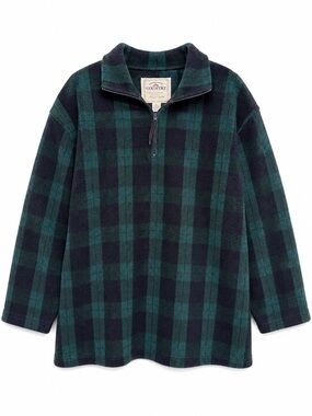 Vintage Victoria’s Secret Country Plaid Quarter Zip Fleece Pullover Size Small